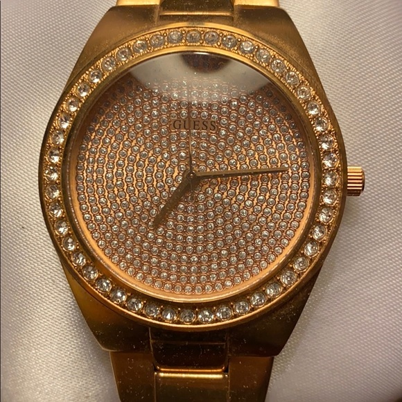 Rose gold coloured Guess watch